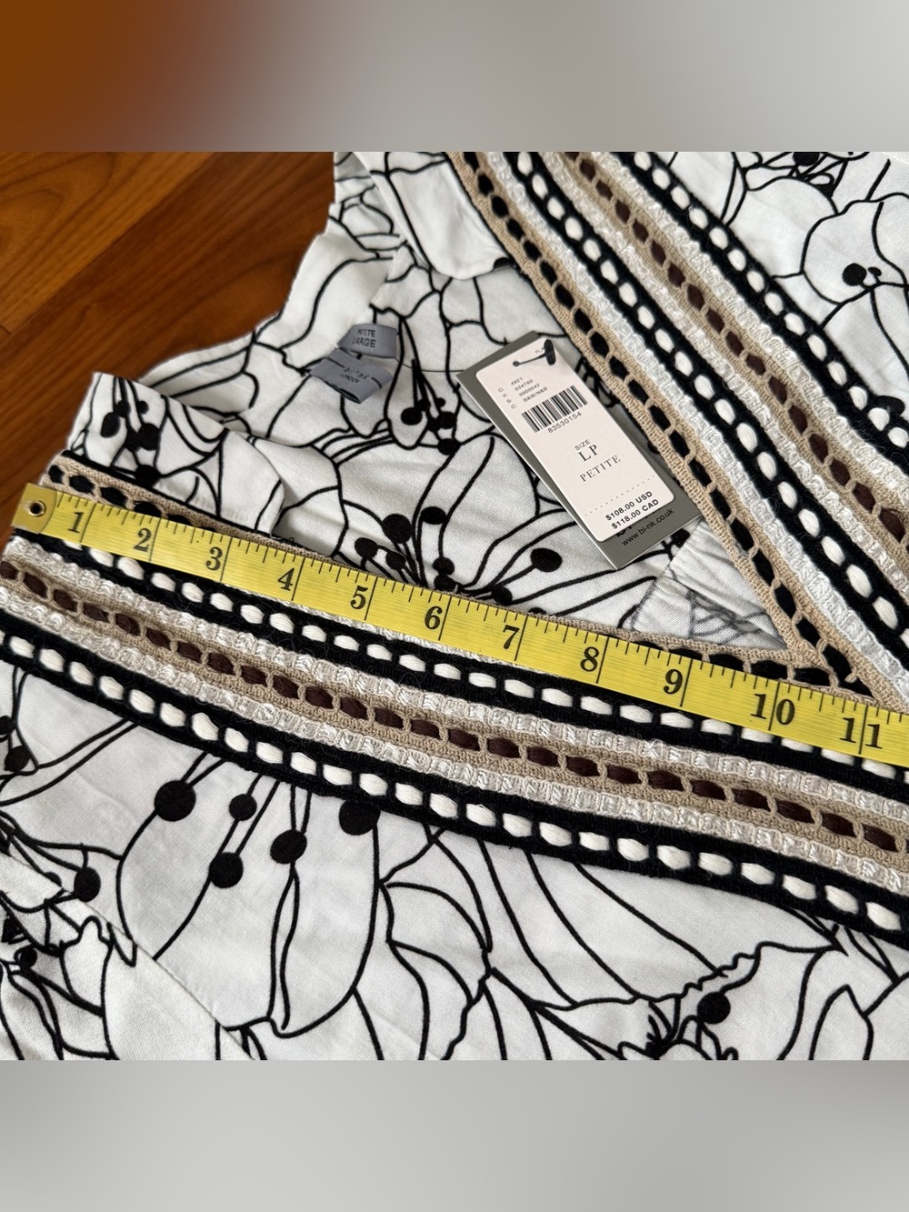 NWT Anthropologie Bl-nk London Women’s Stephanie Top Blouse Tunic Size L Petite - Picture 9 of 14